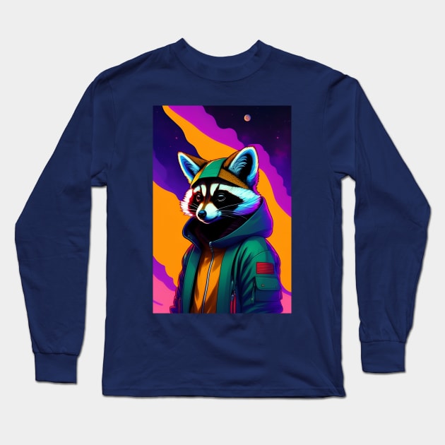 racoon Long Sleeve T-Shirt by Bertoni_Lee